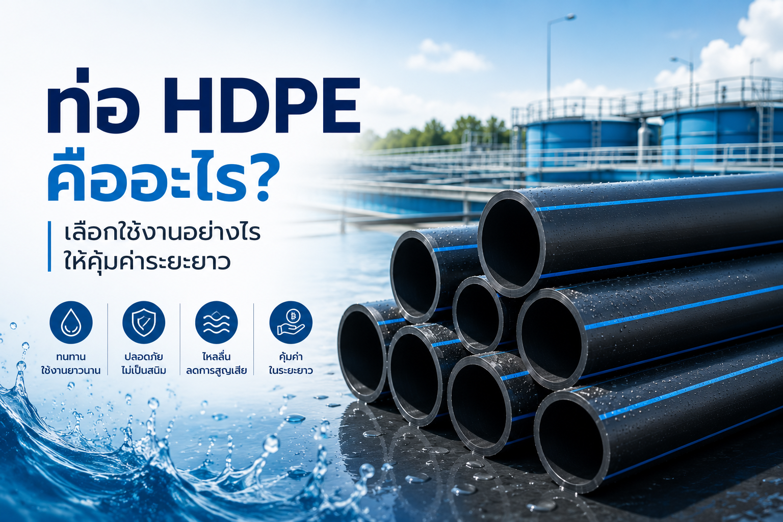 ท่อ HDPE คืออะไร? เลือกใช้งานอย่างไรให้คุ้มค่าระยะยาว