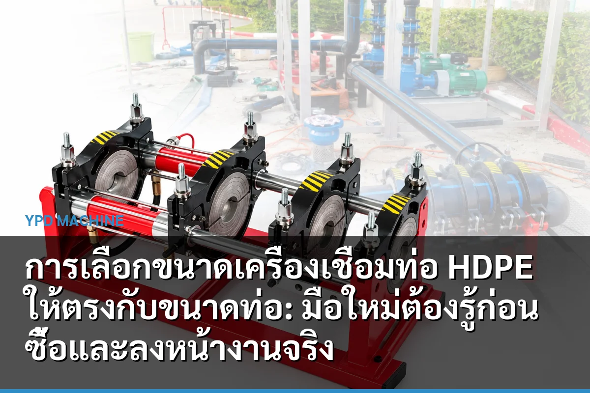 การเลือกขนาดเครื่องเชื่อมท่อ HDPE ให้ตรงกับขนาดท่อ: มือใหม่ต้องรู้ก่อนซื้อและลงหน้างานจริง