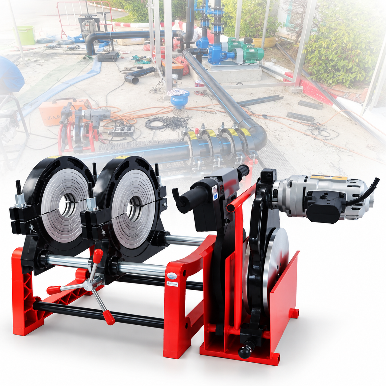 เครื่องเชื่อมท่อแบบมมือหมุน รุ่น PE160R2M สำหรับงานท่อHDPE