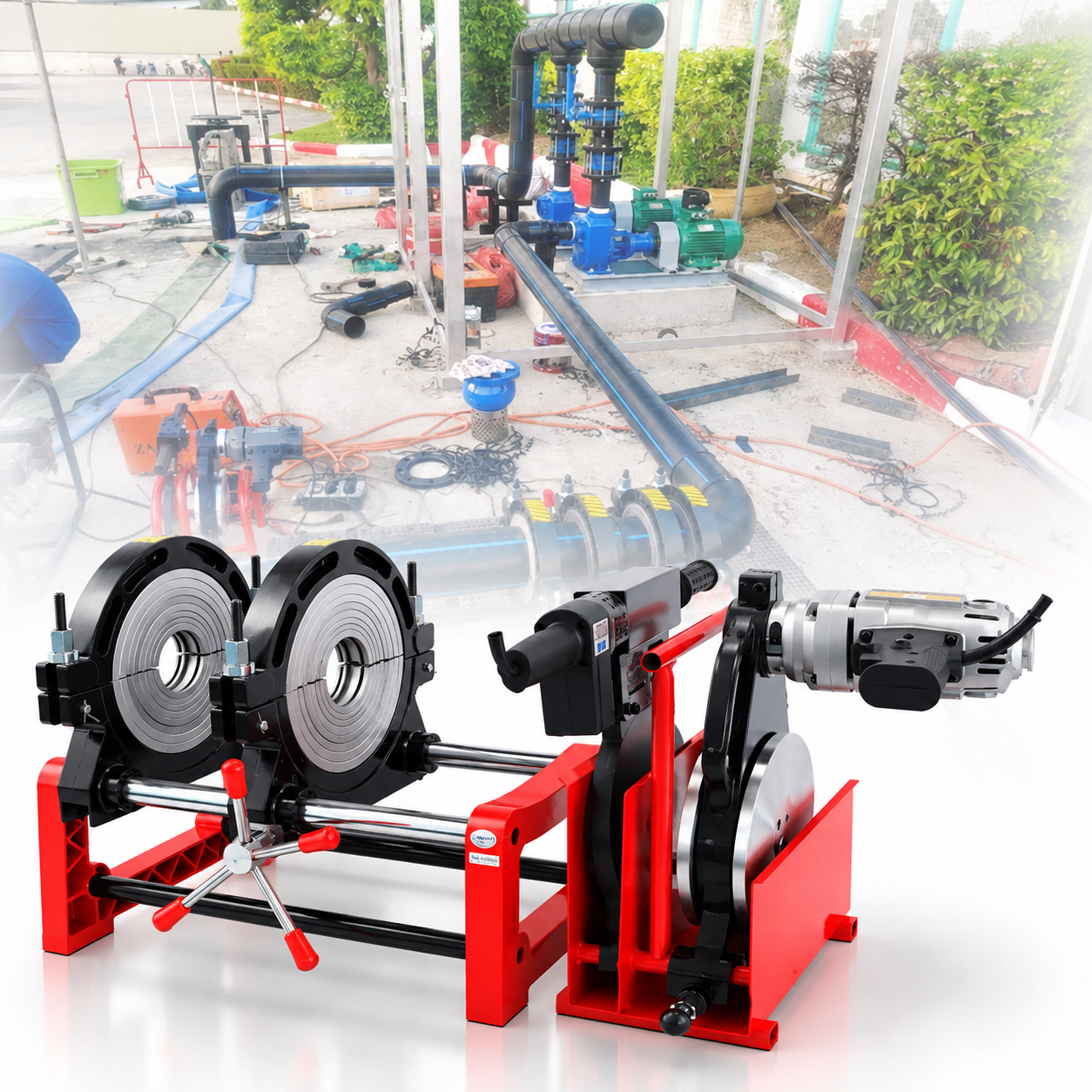 เครื่องเชื่อมท่อแบบมมือหมุน รุ่น PE200R2M สำหรับงานท่อHDPE
