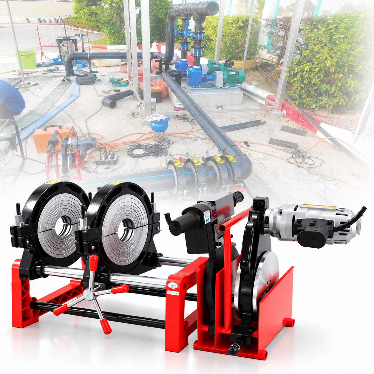 เครื่องเชื่อมท่อแบบมมือหมุน รุ่น PE250R2M สำหรับงานท่อHDPE