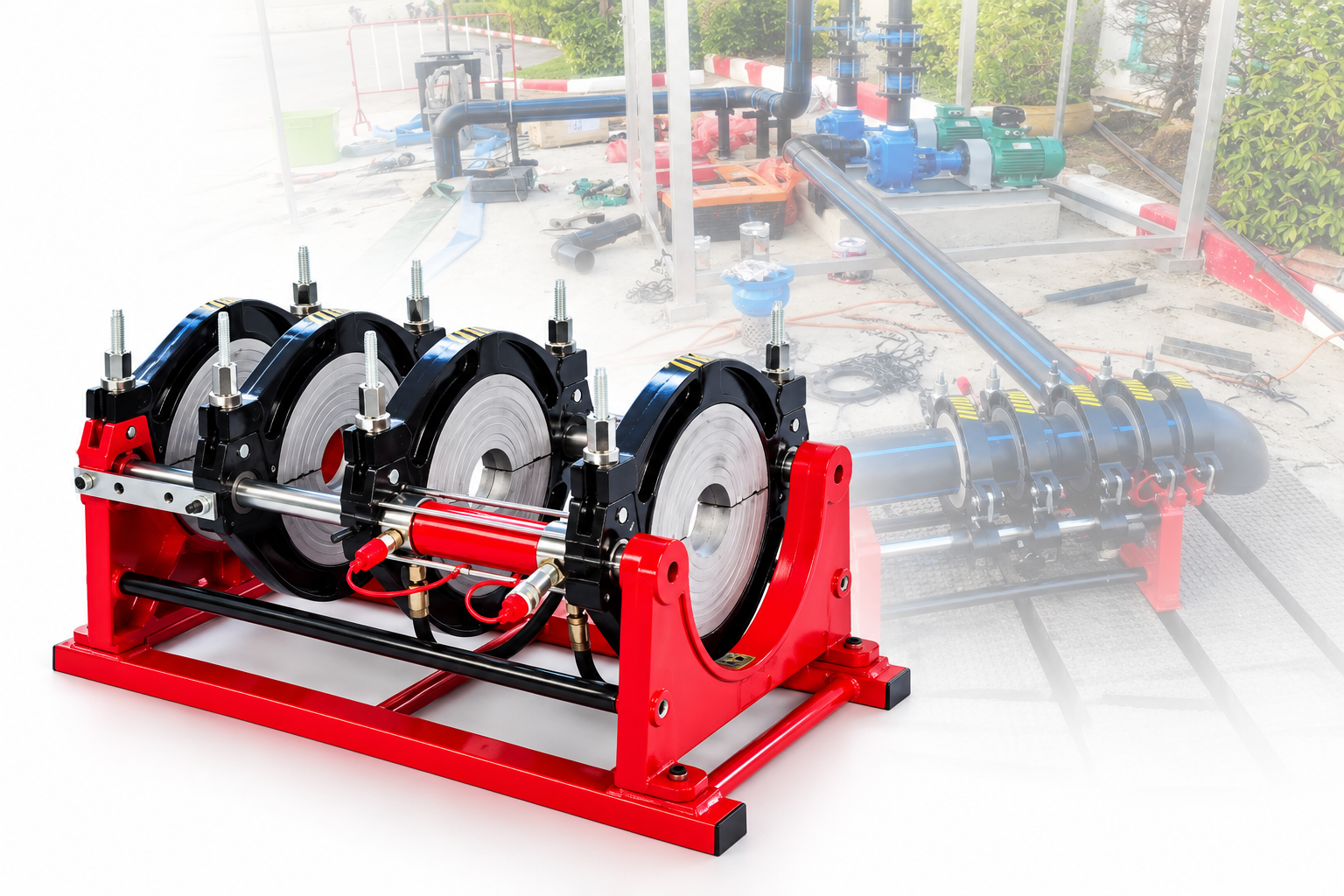 	เครื่องเชื่อมท่อแบบไฮดรอลิค รุ่น PE200H สำหรับงานท่อHDPE