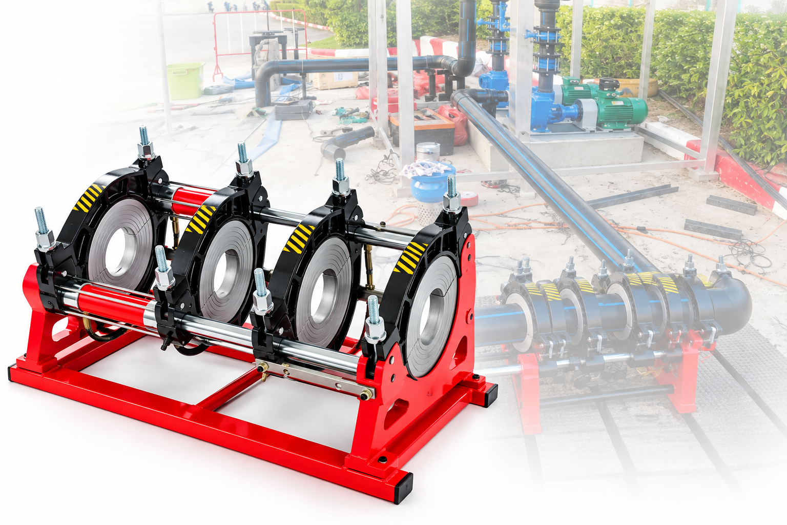เครื่องเชื่อมท่อแบบไฮดรอลิค รุ่น PE355H สำหรับงานท่อHDPE,PE