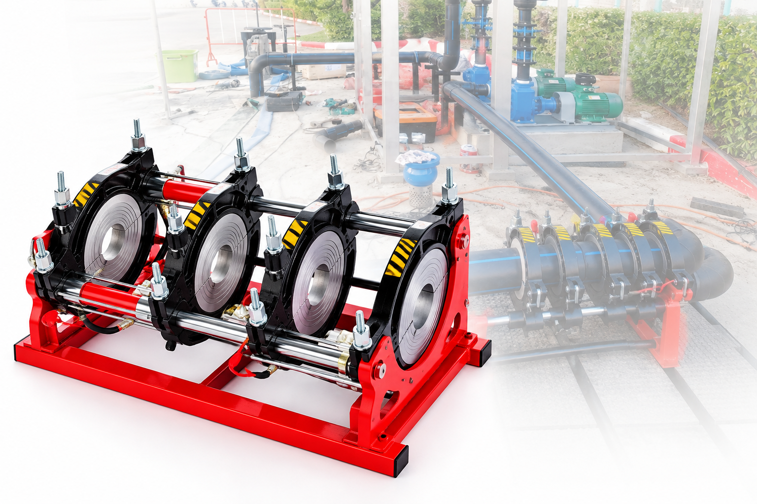 	เครื่องเชื่อมท่อแบบไฮดรอลิค รุ่น PE200H Exportสำหรับงานท่อHDPE